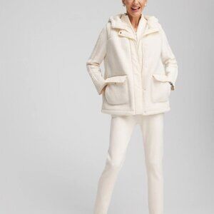 nwt CHICO'S ZENERGY HEAVYWEIGHT SHERPA HOODED VEST 8 16